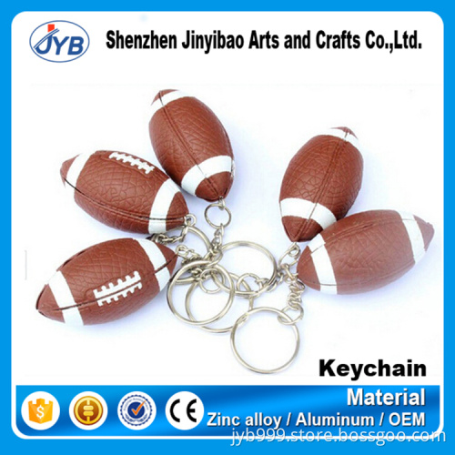 soccer souvenir plastic keyrings custom sports football shape keychain